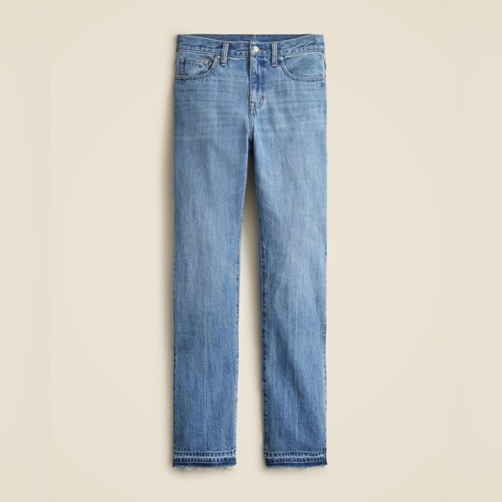 J. Crew Mid-rise Straight Jean Raw Hem Size 35 = Size 20 - Picture 4 of 16